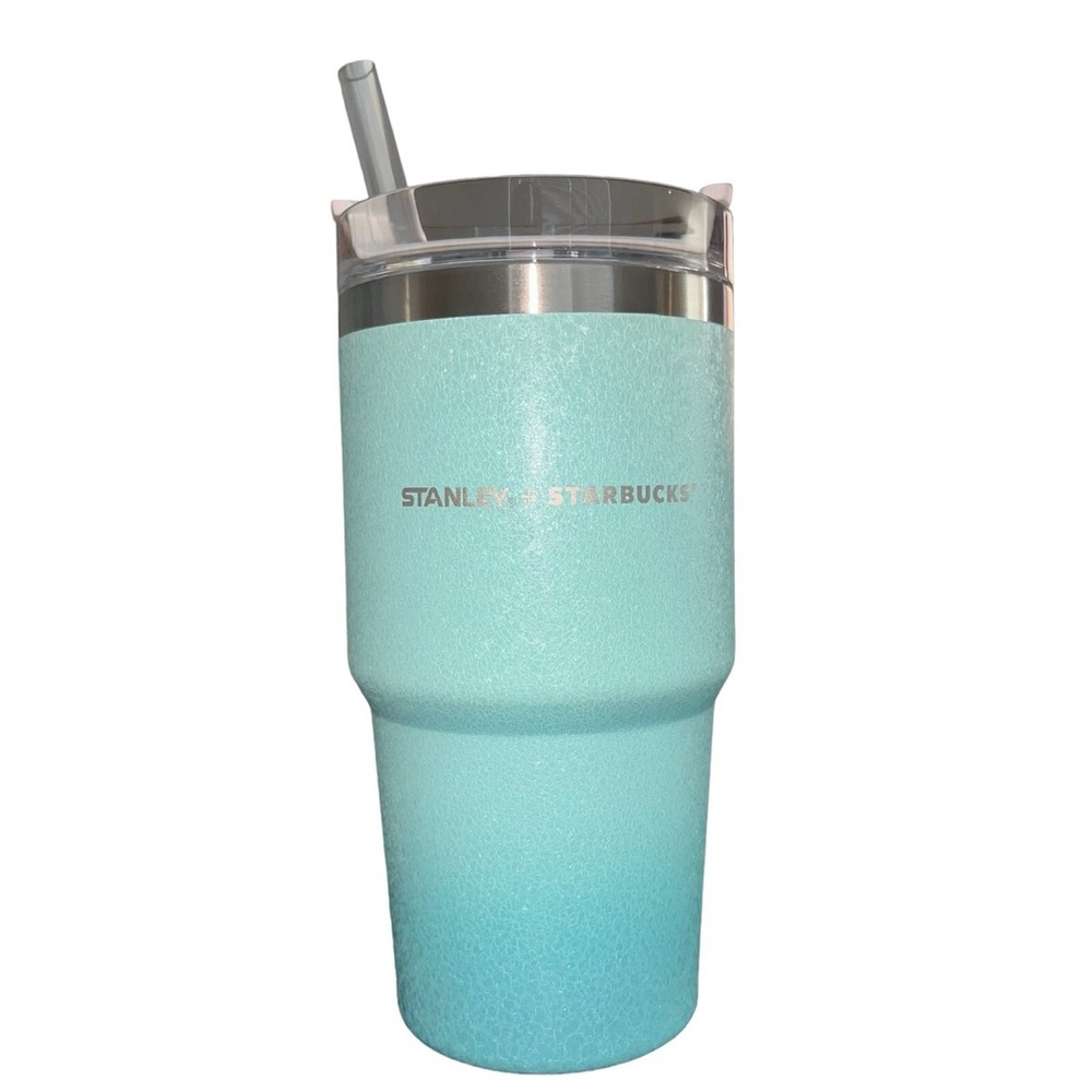 Starbucks Stanley Blue Tumbler china gradient icicle new collab ice crack straw - Picture 2 of 3
